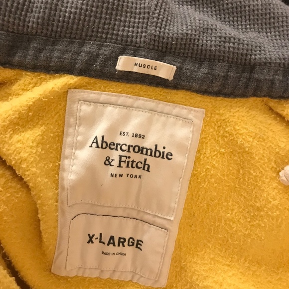 AUTHENTIC VINTAGE Y2K 🔥 ABERCROMBIE & FITCH GOLD ZIP UP HOODIE - Picture 8 of 9